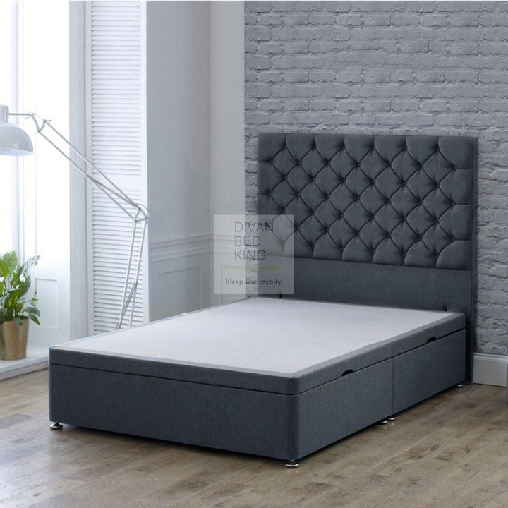 Fiona Luxury Ottoman Divan Bed with Chesterfield Floor Standing Headboard Option