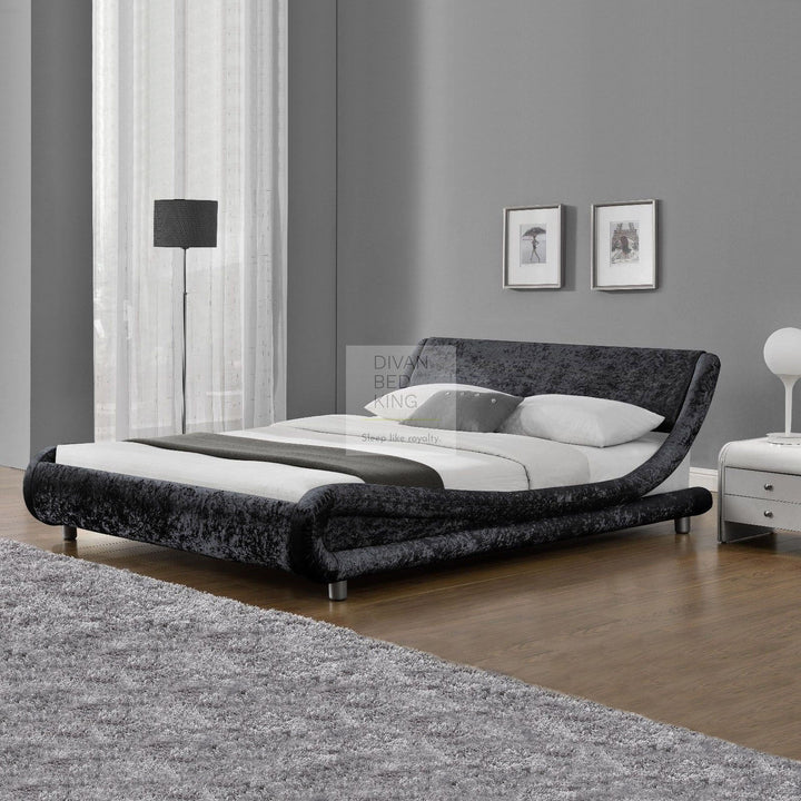 Volo Italian Modern Crushed Velvet Bed Frame