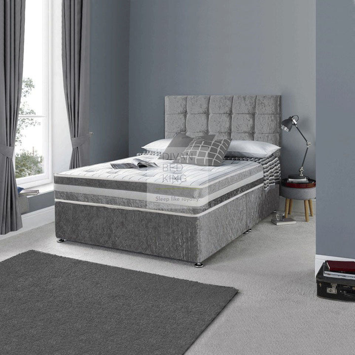 Marcus House Crushed Velvet Divan with 3D Airflow Spring Memory Mattress