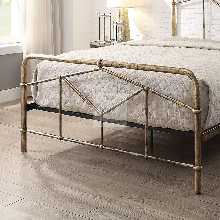 Rogerio Antique Rustic Hospital Style Metal Bed Frame