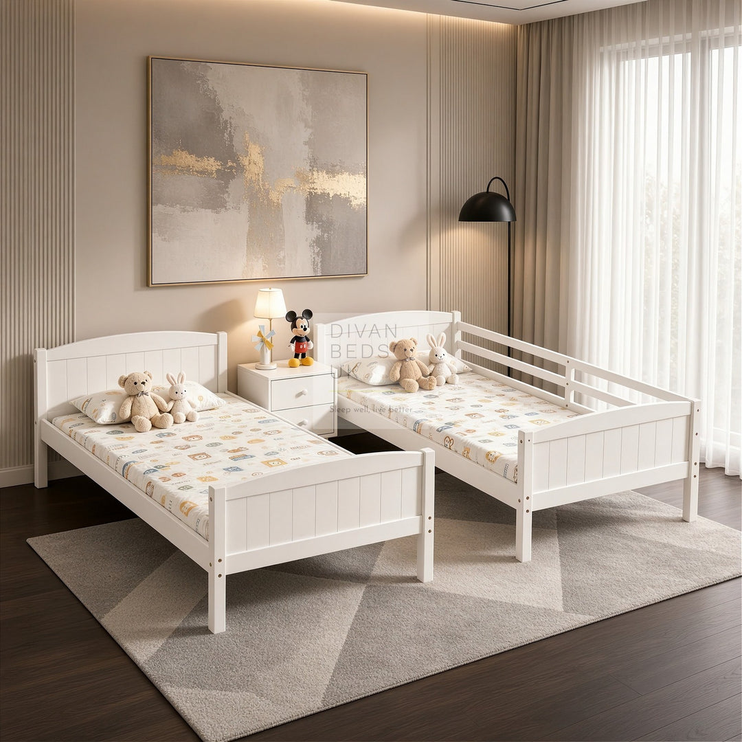Columbus Detachable White Wooden Bunk Bed