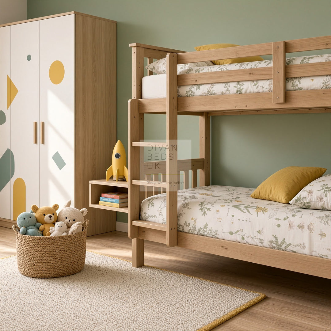 Columbus Detachable Natural Pine Wooden Bunk Bed