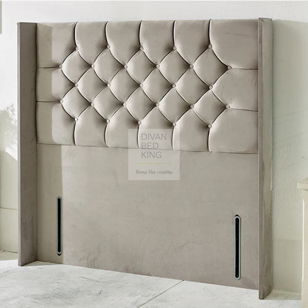 Everly Luxury Ottoman Storage Divan Bed with Winged Floor Standing Headboard Option