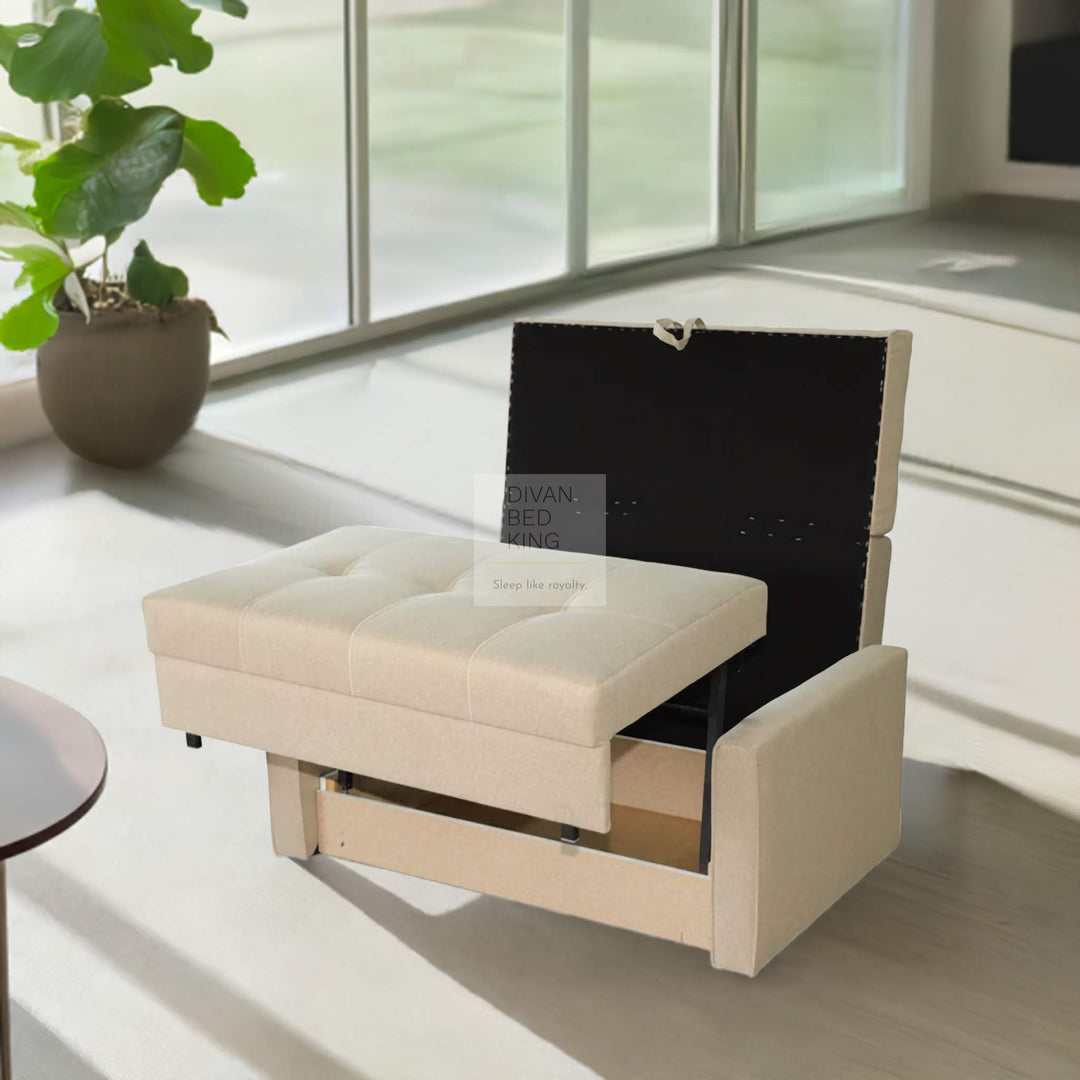 Salerno Grey and Blue 3 in 1 Sofa Bed 2 Seater with Storage