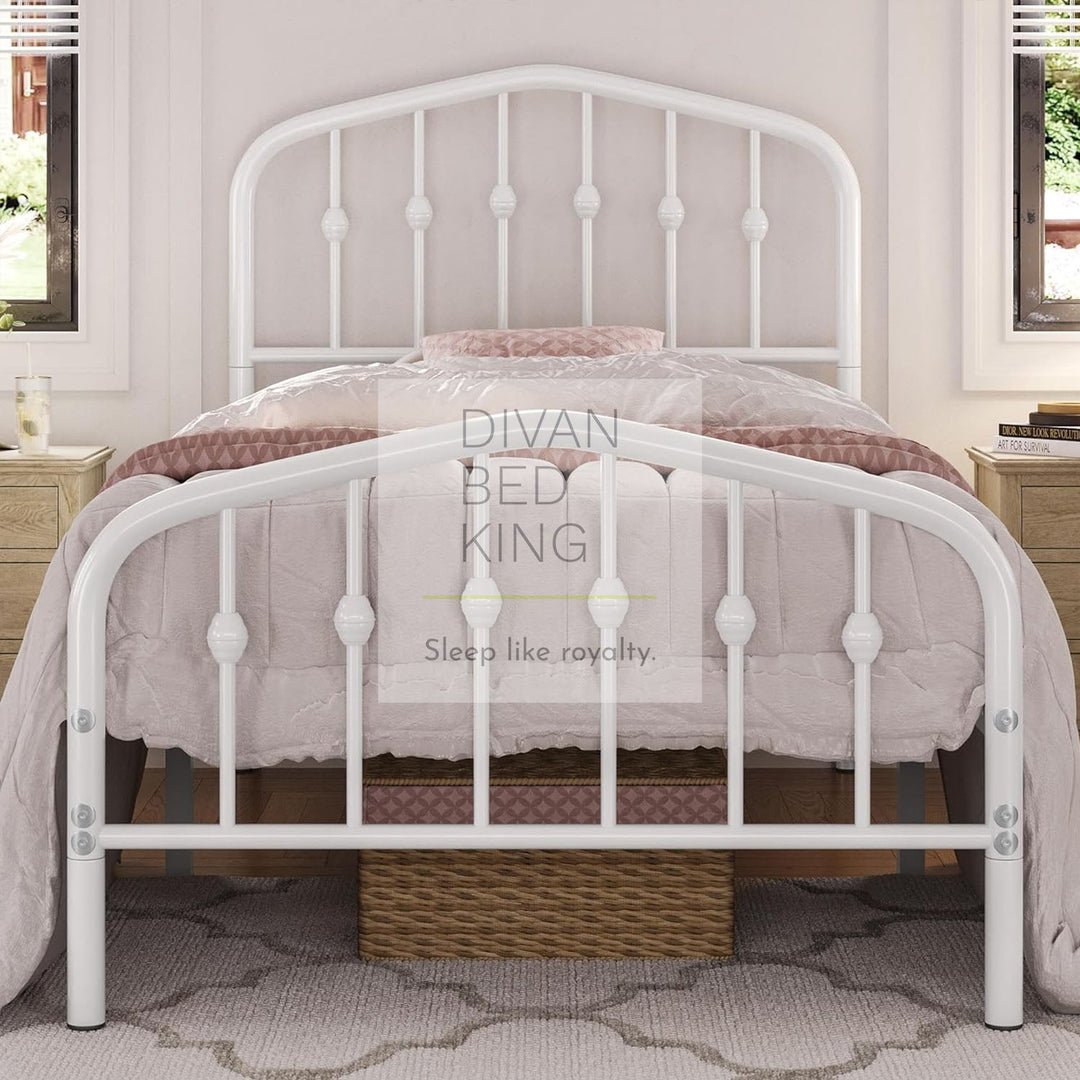 Gatsby White Kids 3ft Single Metal Bed Frame