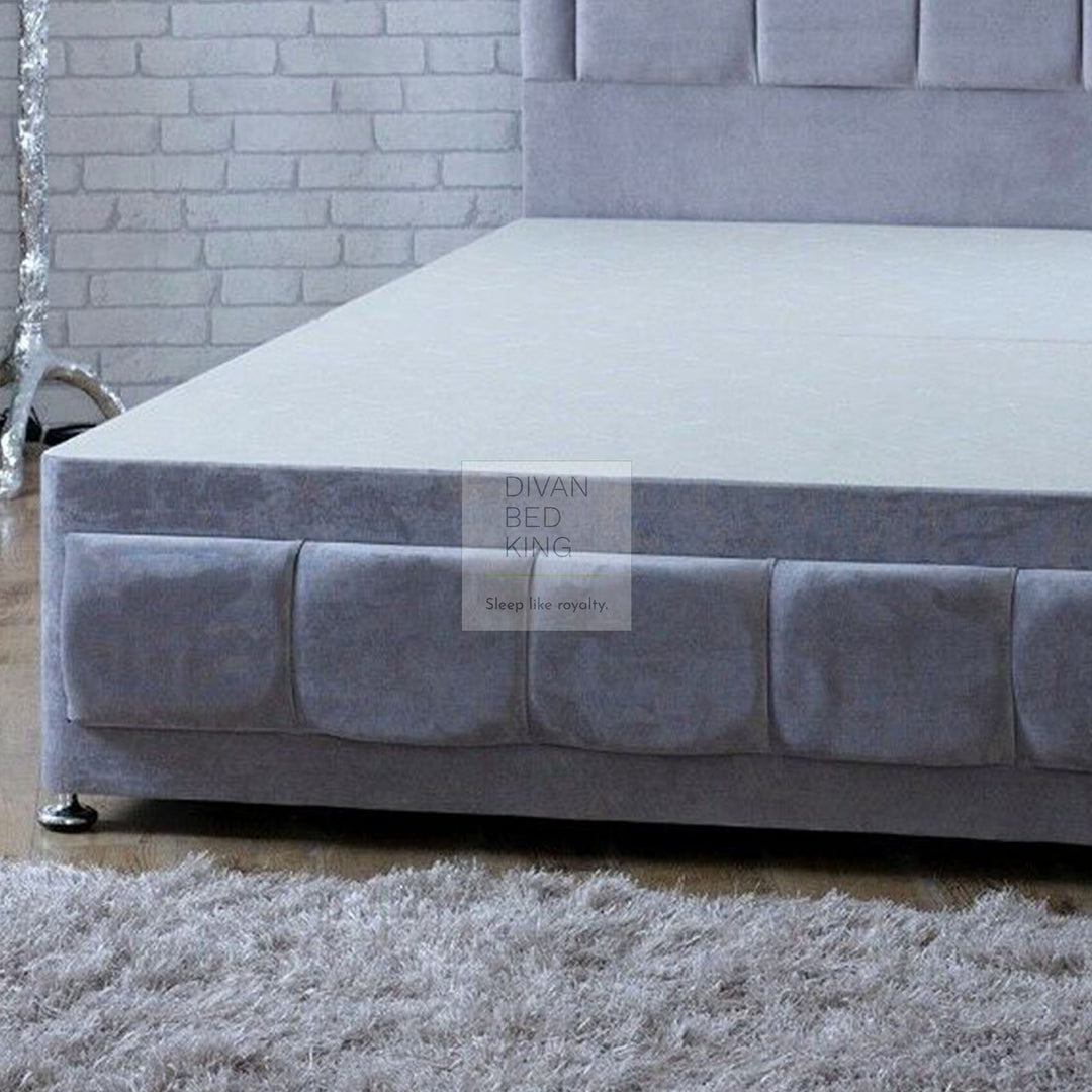 Kalkan Brushed Cotton Divan Bed Base with Floor Standing Headboard Option