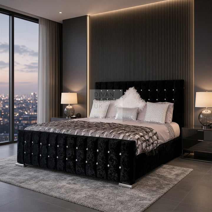 Valencia Luxury Crushed Velvet Upholstered Bed Frame