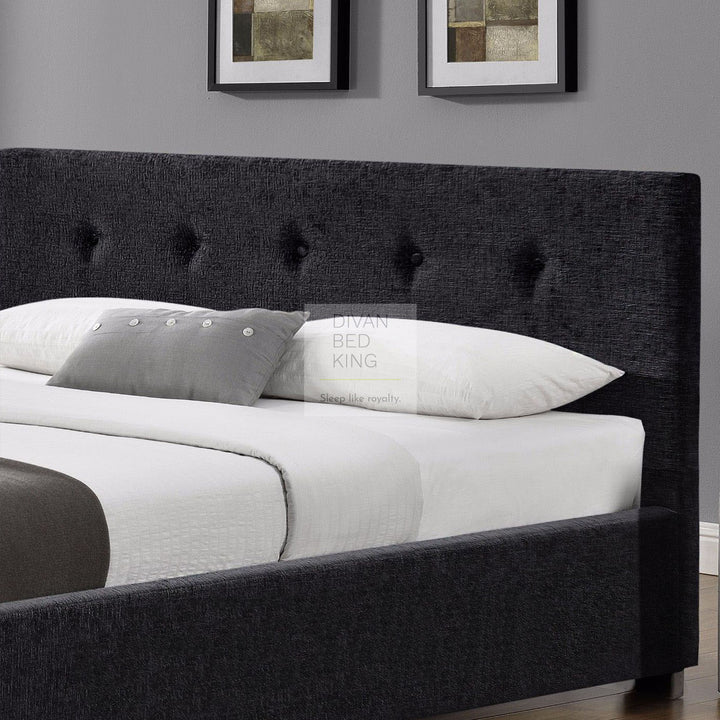 Eloise Silver Grey Chenille Ottoman Gas Lift Fabric Storage Bed