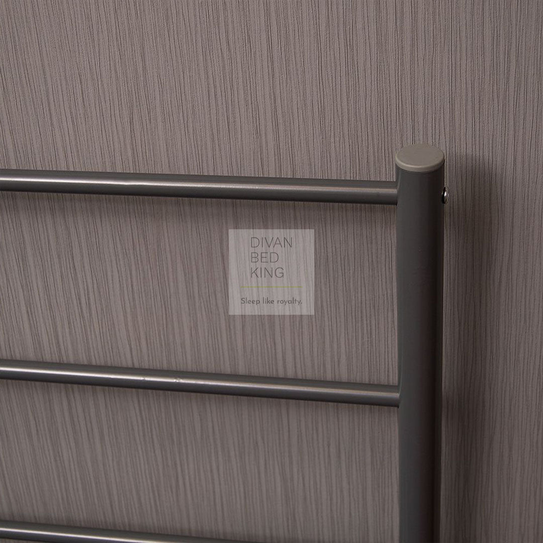 Dravos Grey Metal Bed Frame With Drawer Options