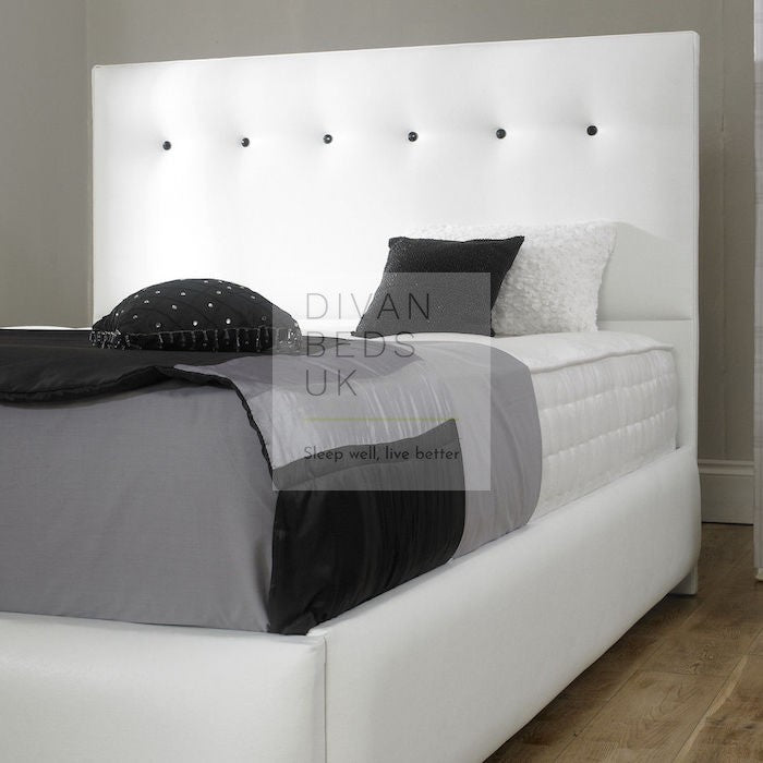 Pearl White Upholstered Bed Frame