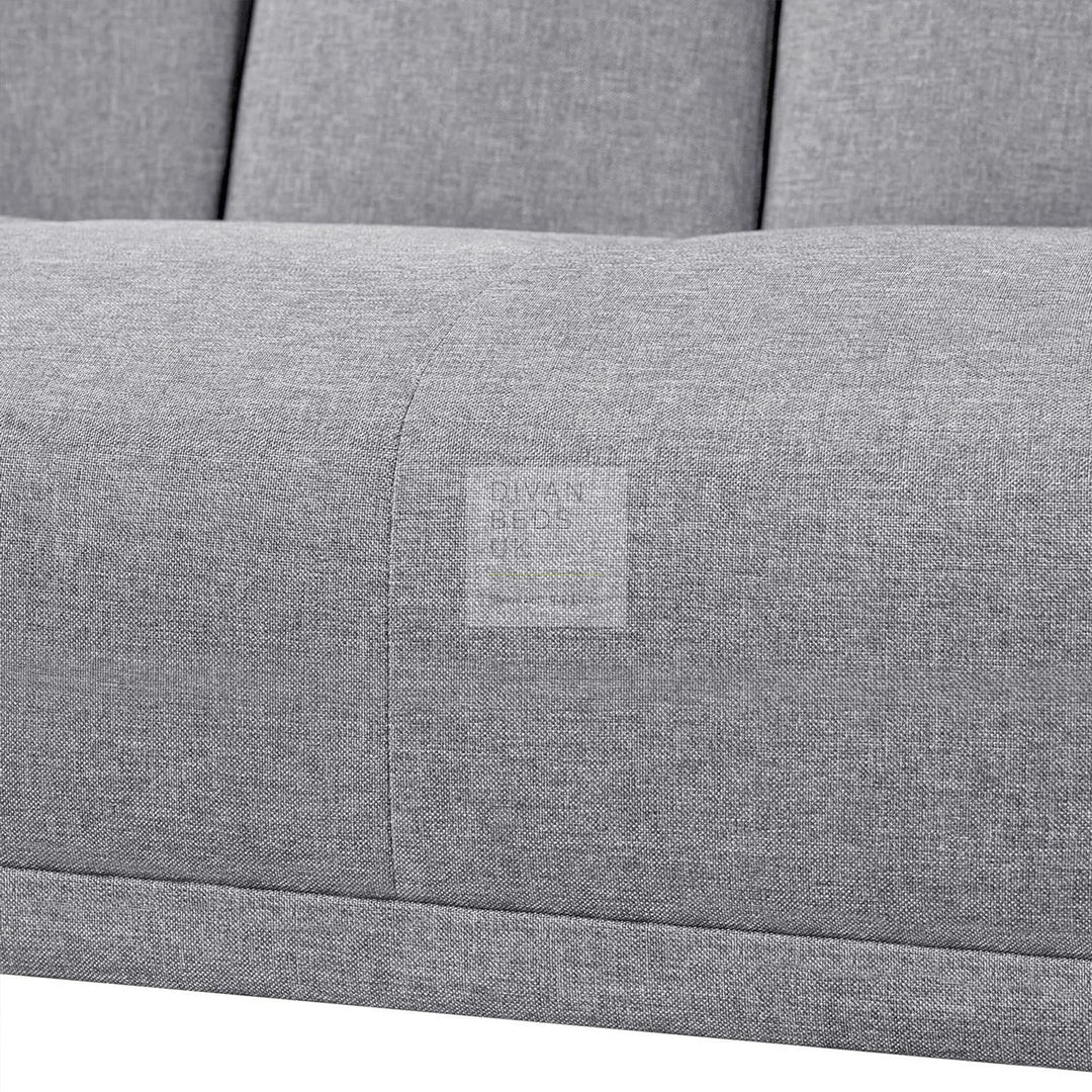 Francesca Grey Cotton Sofa Bed with Pillows and Cupholders