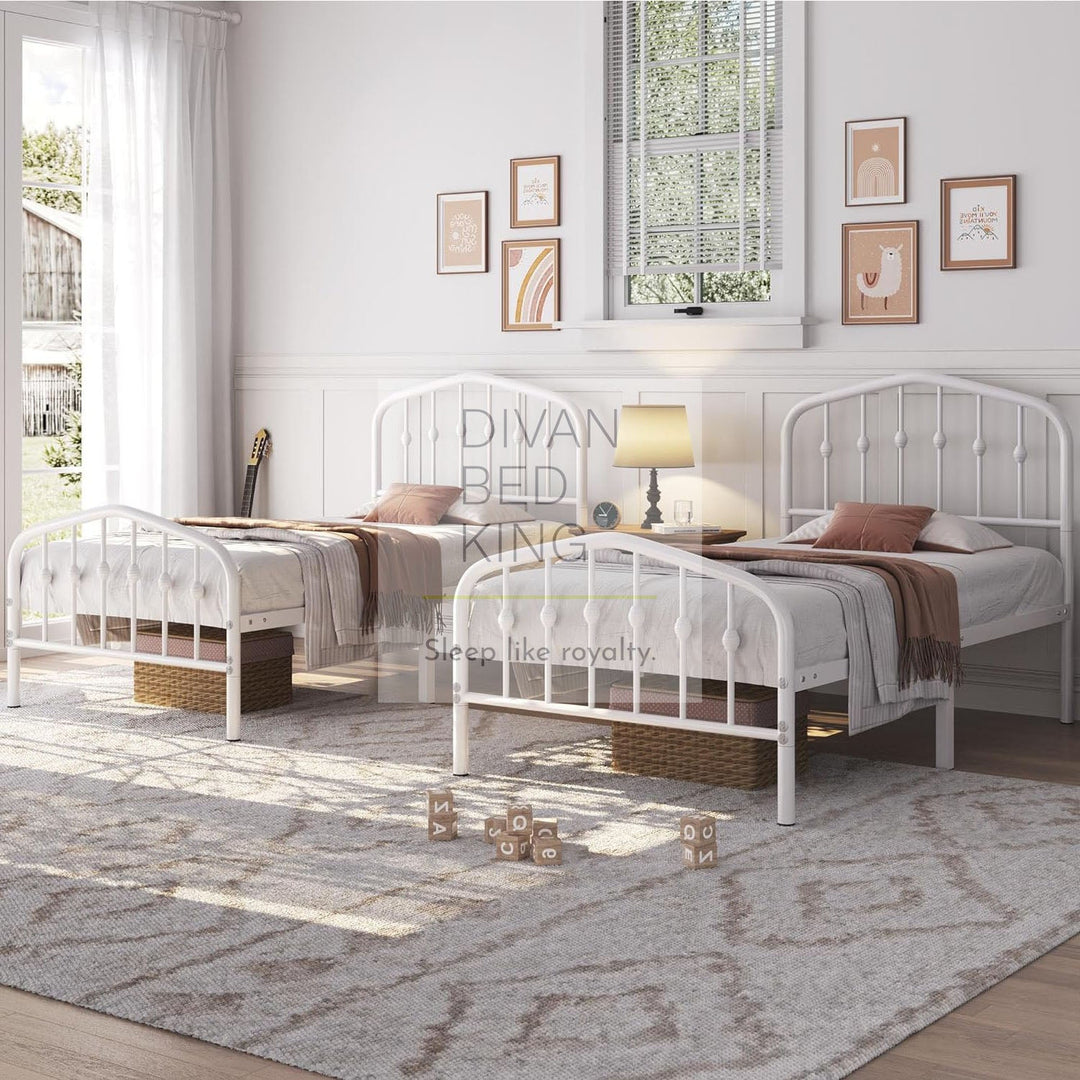 Gatsby White Kids 3ft Single Metal Bed Frame