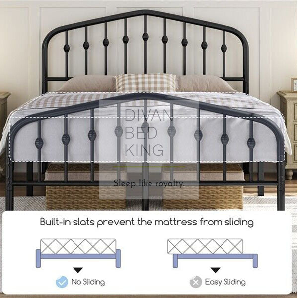 Gatsby Black Metal Bed Frame