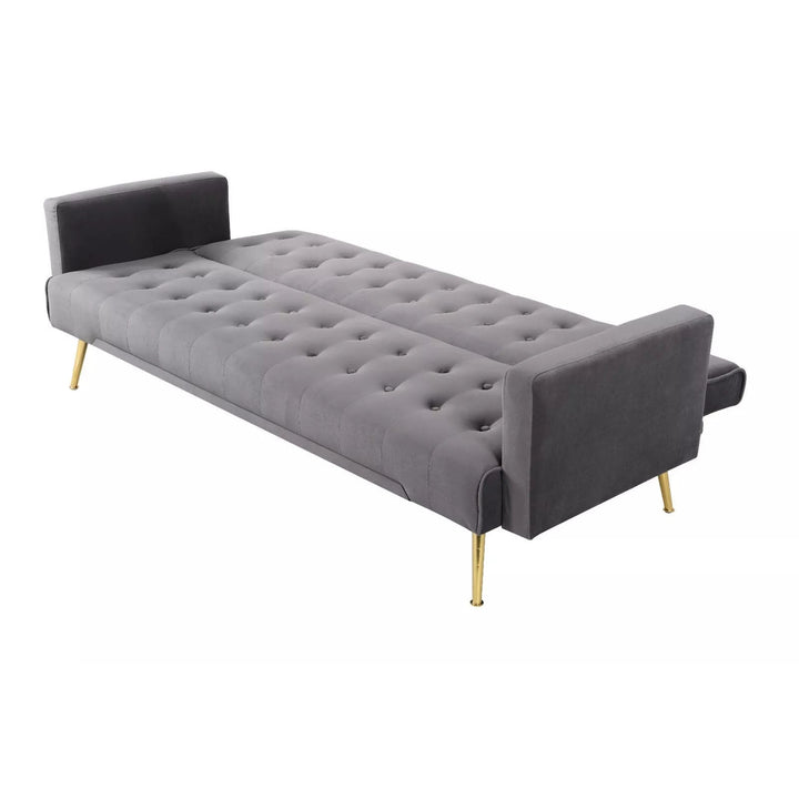 Sterling Grey Plush Velvet 3 Seater Sofa Bed