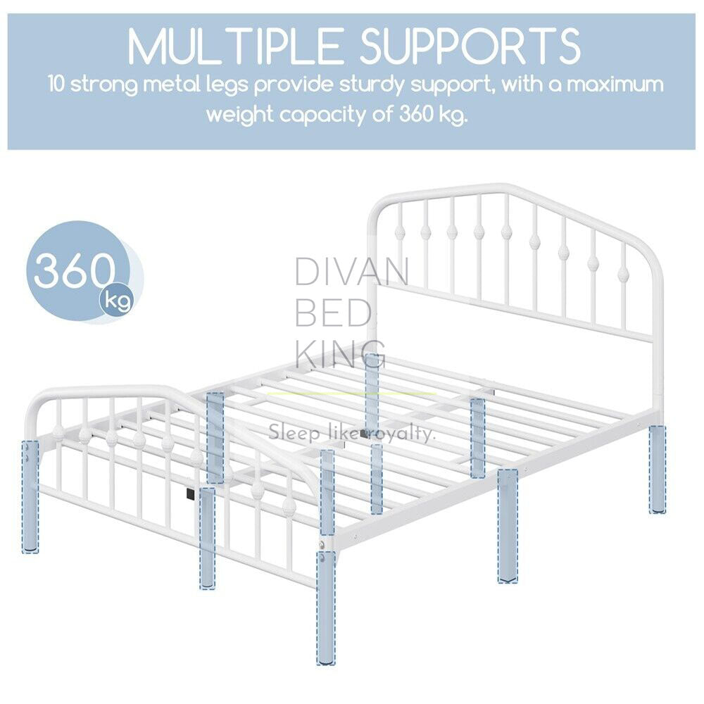 White metal twin bed frame sales