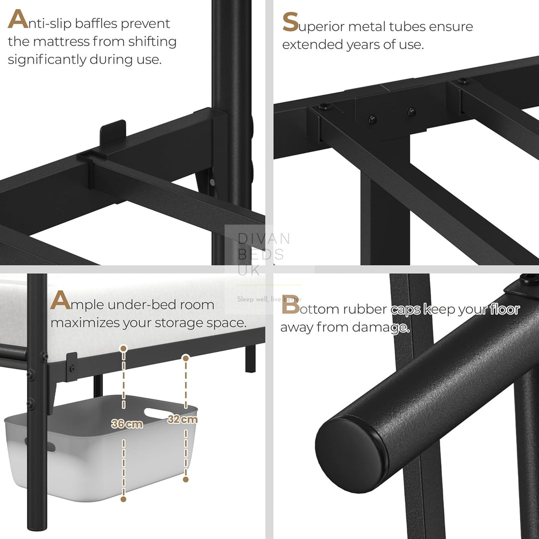 Georgia Black Metal Bed Frame