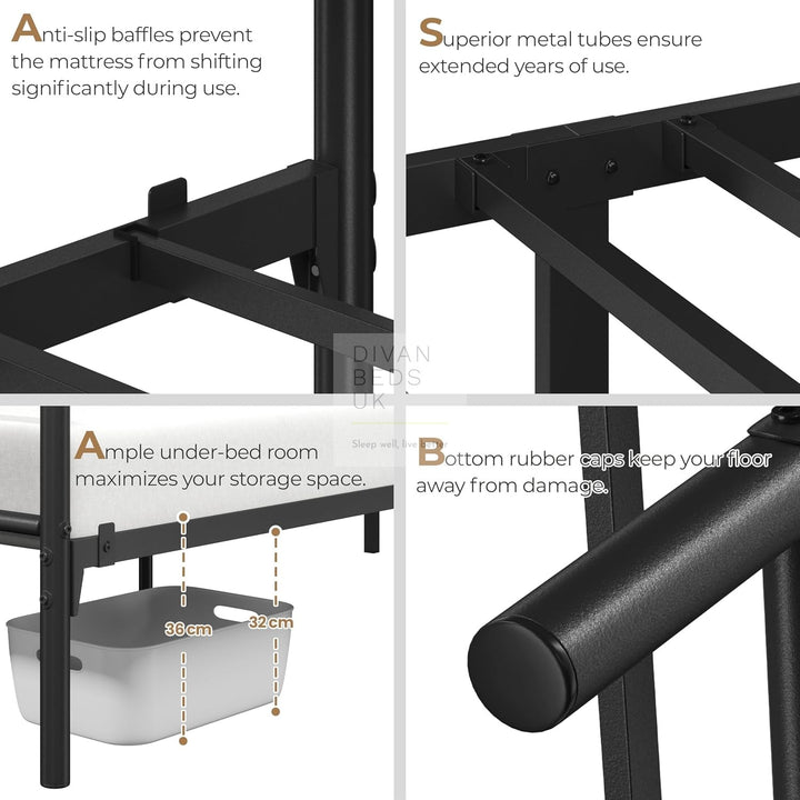 Georgia Black Metal Bed Frame