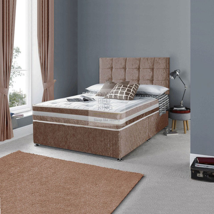 Marcus House Crushed Velvet Divan with 3D Airflow Spring Memory Mattress