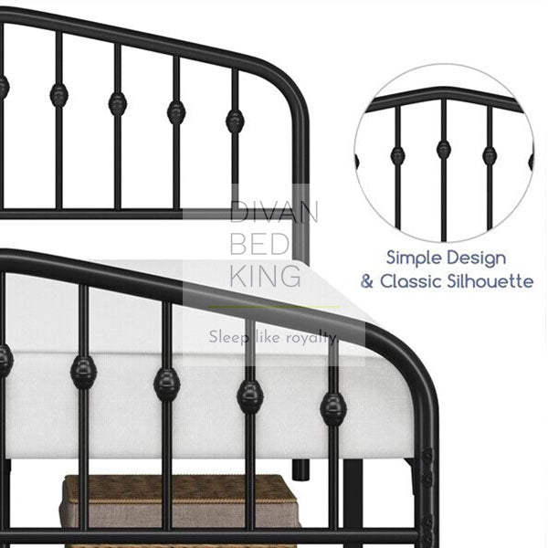 Gatsby Black Metal Bed Frame