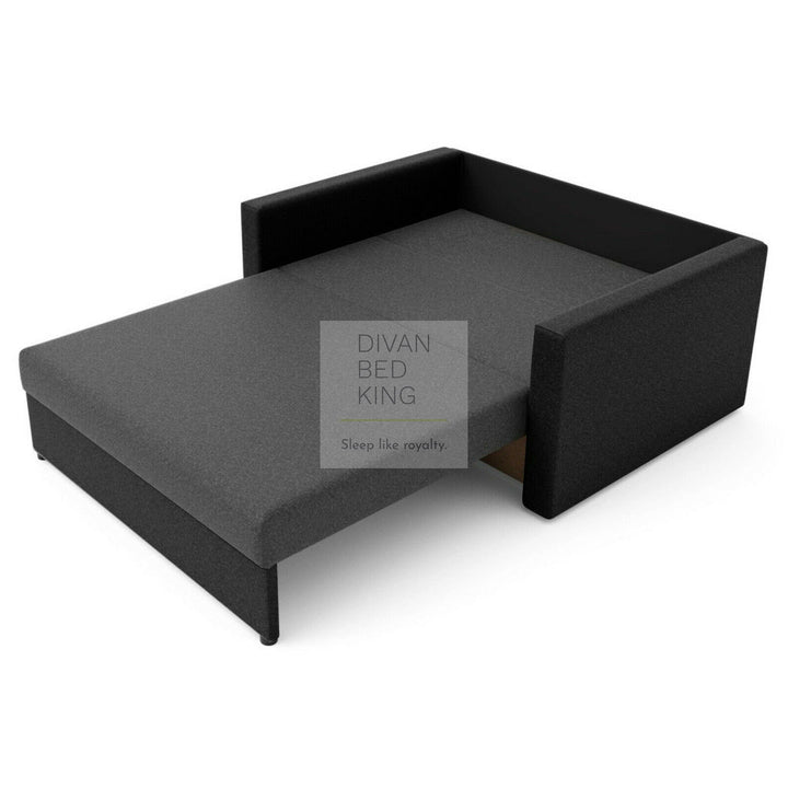 Rathburn Black Grey Cotton 4 in 1 Sofa Bed 2 Seater with Storage