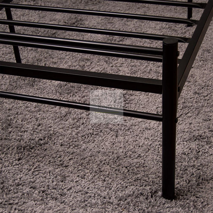 Dravos Black Metal Bed Frame With Drawer Options