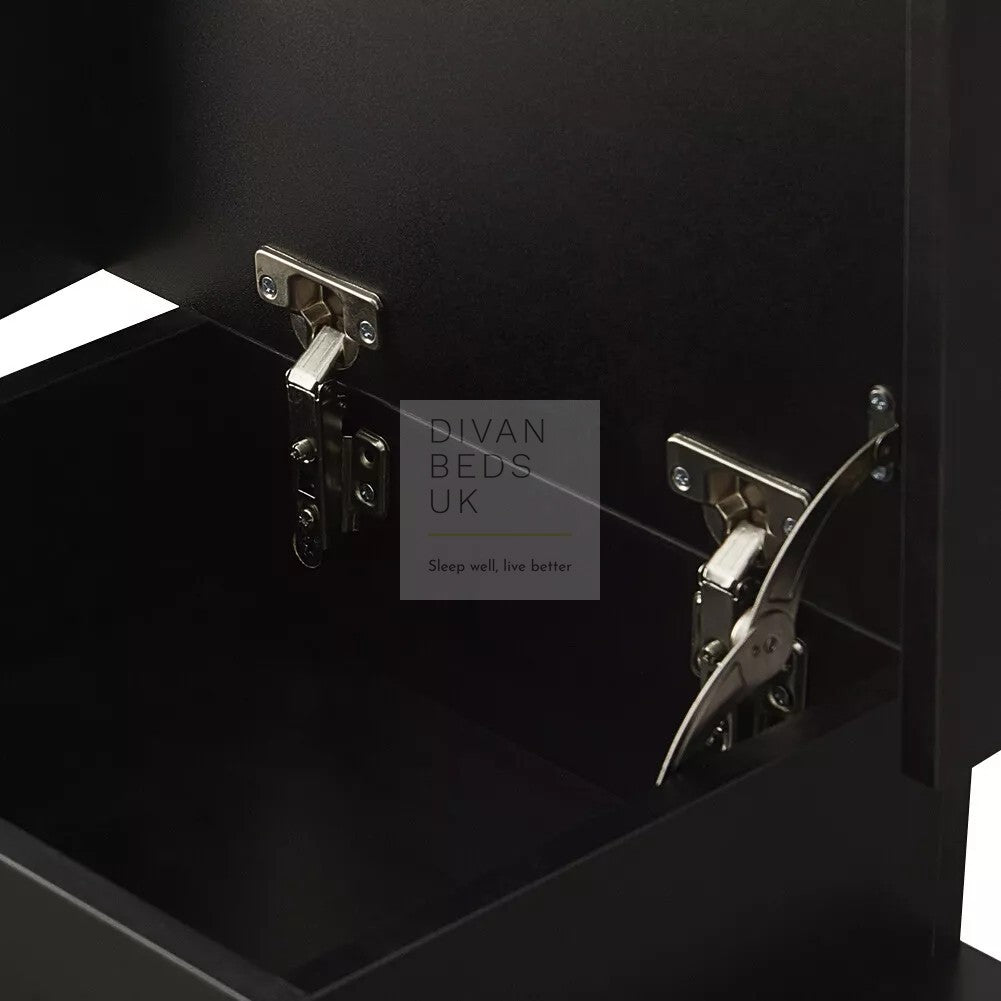 Volo 2 Drawer LED Black Gloss Bedside Table