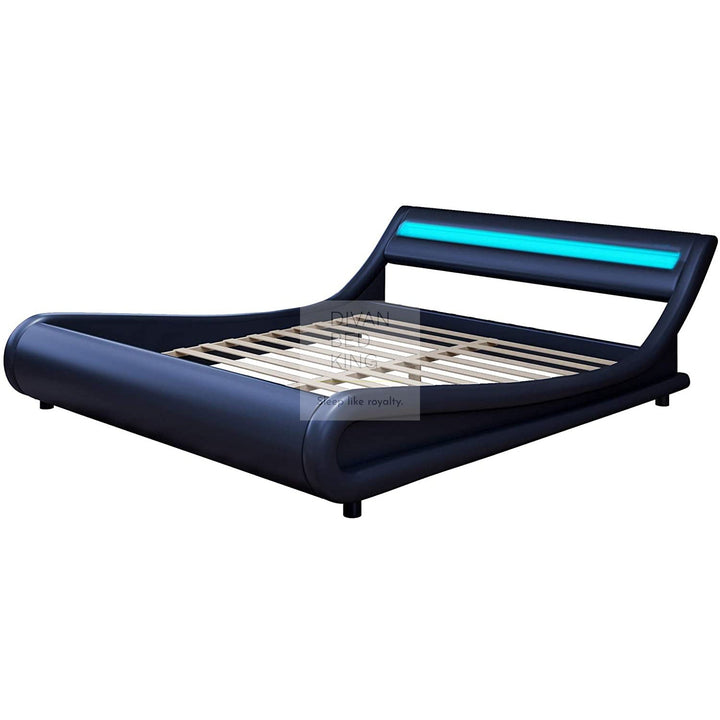 Volo LED Italian Modern Leather Bed