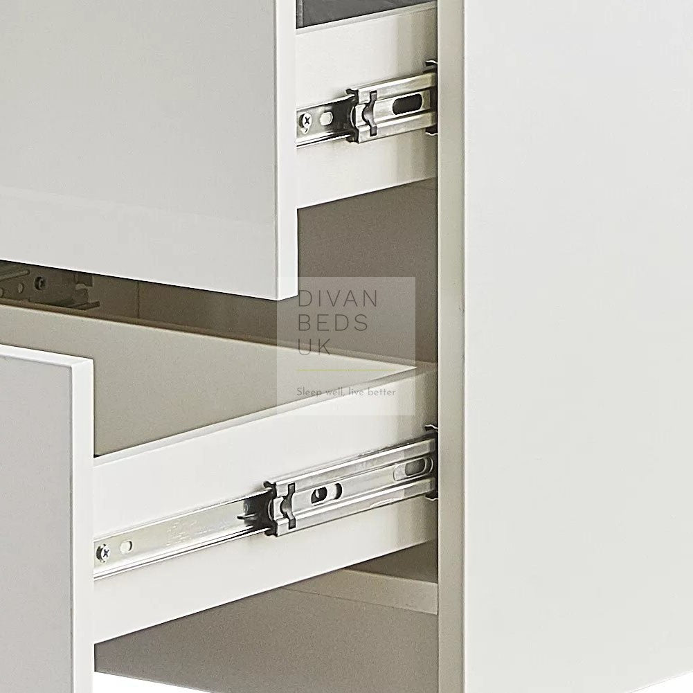 Volo 2 Drawer LED White Gloss Bedside Table