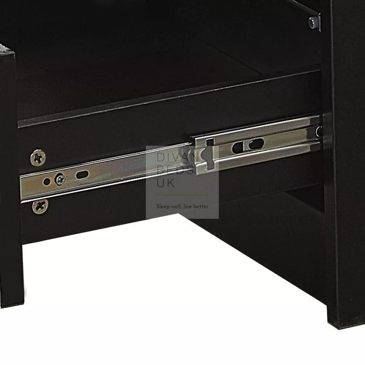 Volo 2 Drawer LED Black Gloss Bedside Table