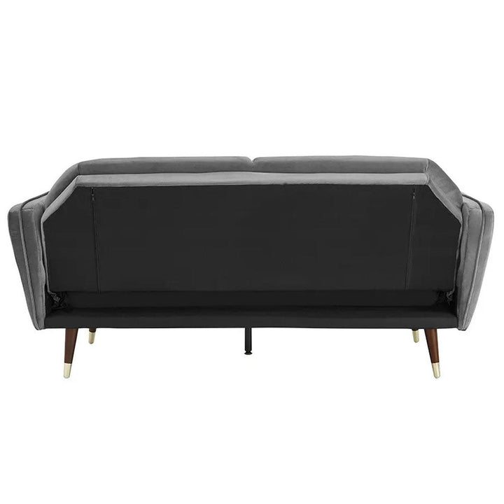 Regine Grey Plush Velvet 3 Seater Sofa Bed