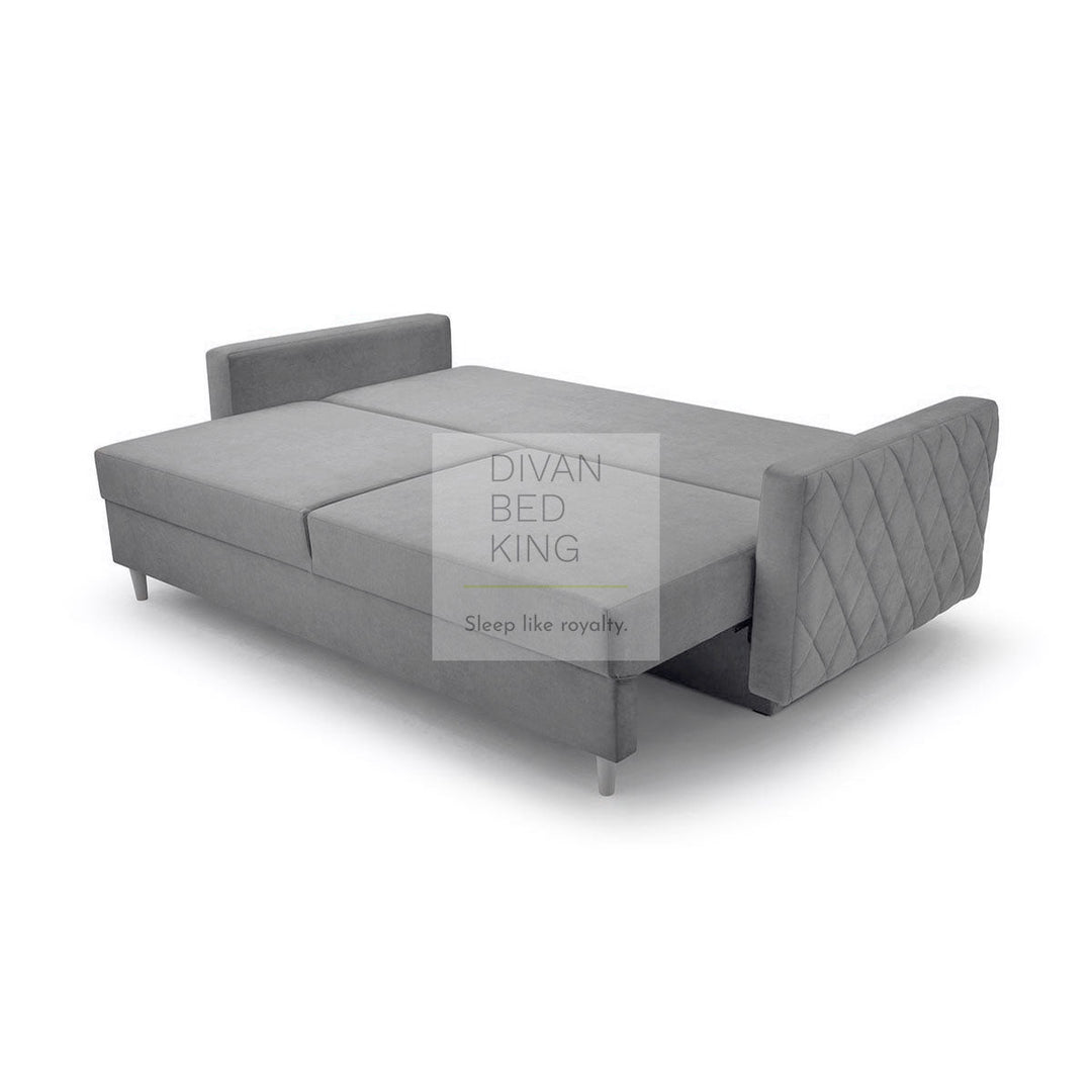 Salvatore Grey Cotton Sofa Bed with Storage