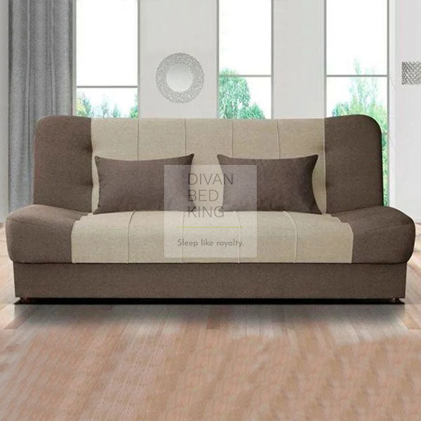 Snug Swyft Beige Brown Cotton 3 Seater Sofa Bed with Storage