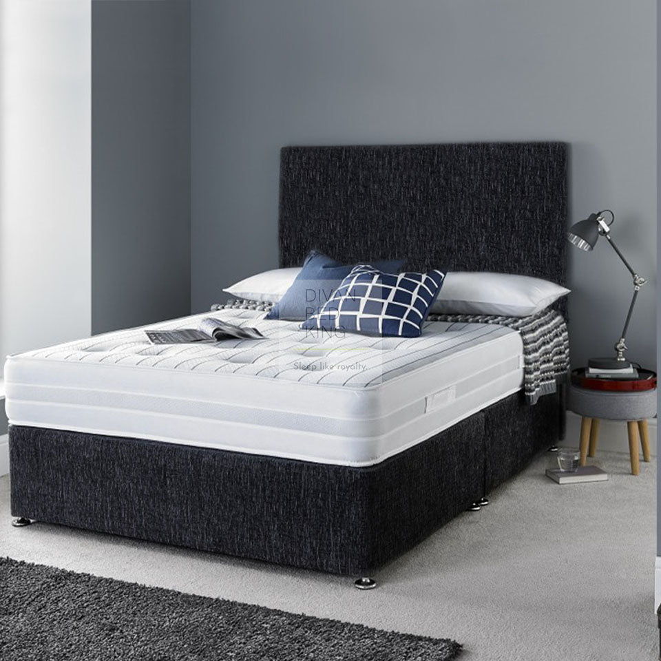 Walter Divan Bed Set with Optional High Density Open Spring Memory Foam Mattress