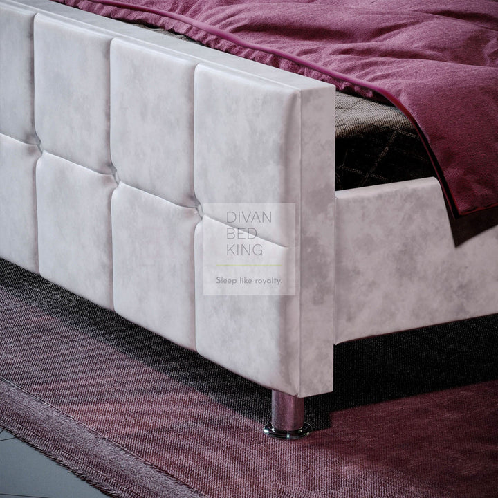 Stellaro Ice Silver Crushed Velvet Bed Frame