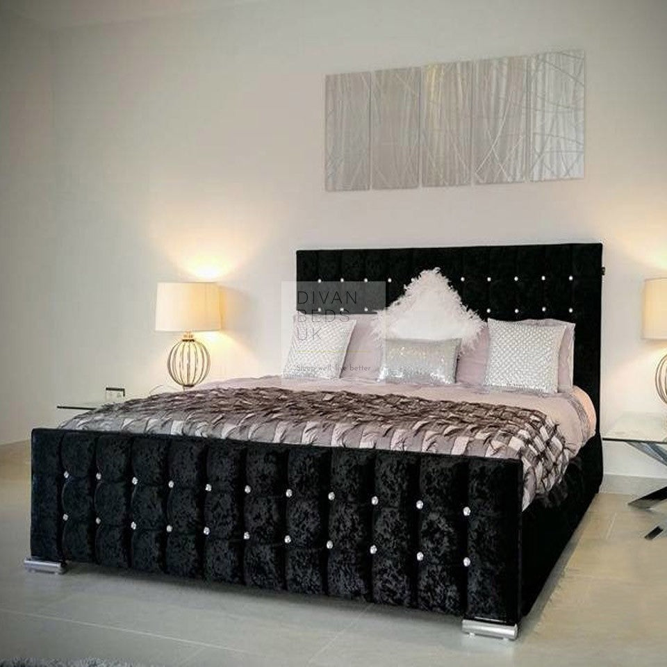 Valencia Luxury Crushed Velvet Upholstered Bed Frame