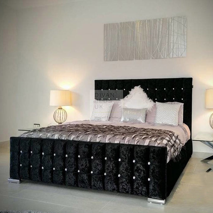 Valencia Luxury Crushed Velvet Upholstered Bed Frame