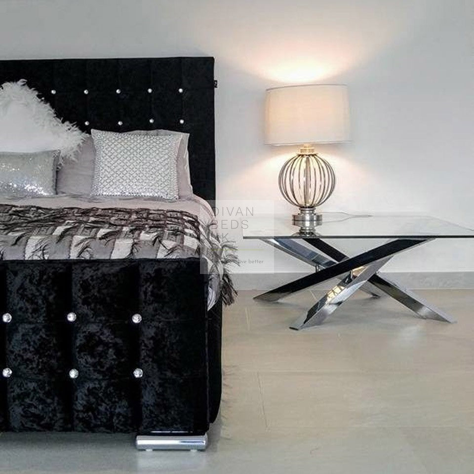 Valencia Luxury Crushed Velvet Upholstered Bed Frame