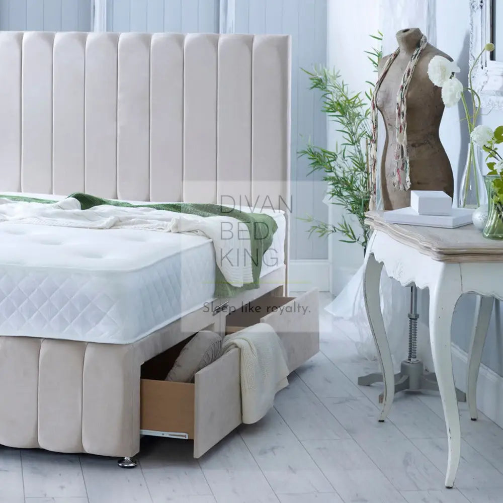 Stourton Divan Bed Set With Tall Button Headboard And Footboard