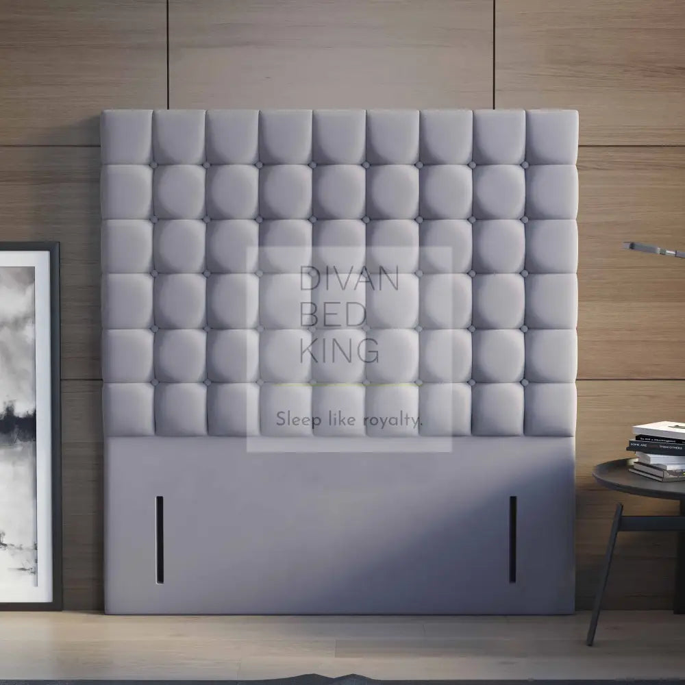 Valence Cube Divan Bed Set With Tall Button Headboard And Footboard