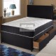 Divan-Beds.co.uk Black Divan Bed with Essential Spring Memory Foam Mattress and Headboard
