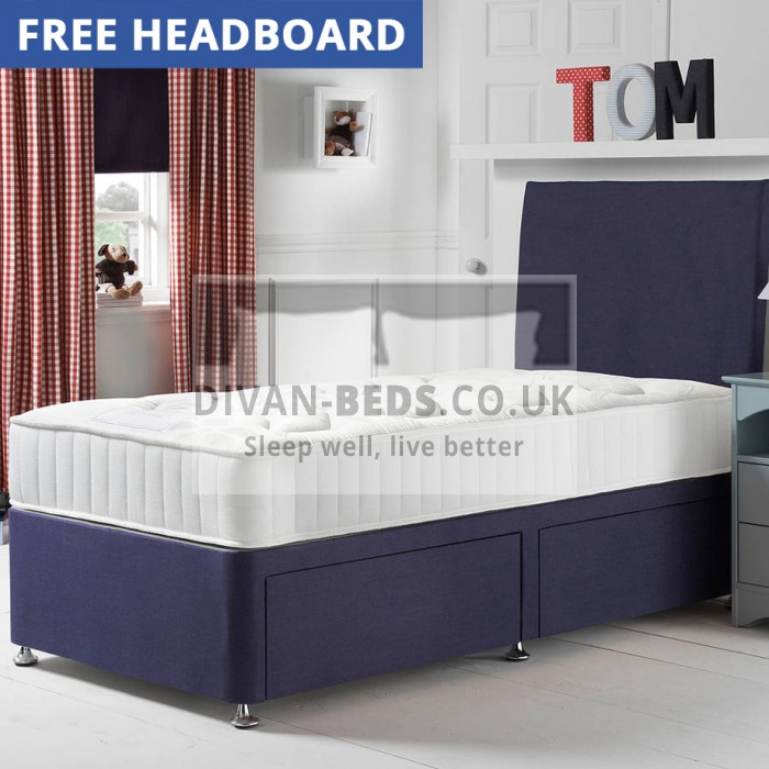 Tom Divan Bed with Childs Quilted 1200 Pocket Spring Mattress