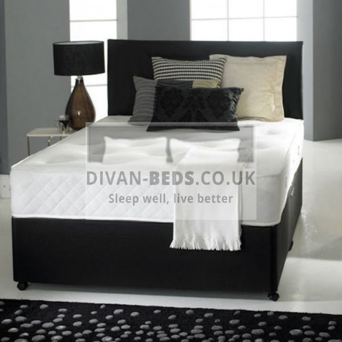 Divan-Beds.co.uk Damask Cotton Divan Bed Set + Orthopaedic Spring Memory Foam Mattress