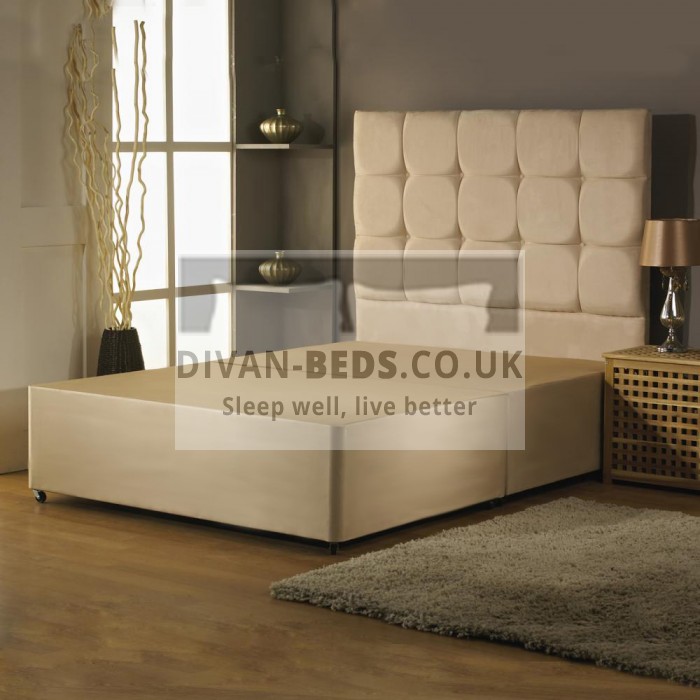 Alastair Suede Divan Bed Base with Headboard Options