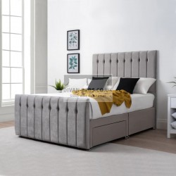 Lincoln Divan Bed with Tall Floor Standing Headboard and Footboard