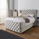 Emerson Luxury Designer Divan Bed with Winged Tall Floor Standing Headboard