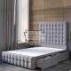 Valence Cube Divan Base with Tall Floor Standing Headboard and Footboard
