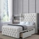 Kalraven Luxury Divan Bed with Winged Floor Standing Headboard