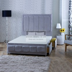 Kalkan Brushed Cotton Divan Bed with Floor Standing Headboard