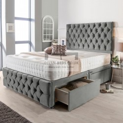 Sinclair Divan Bed Set with Tall Button Headboard and Footboard
