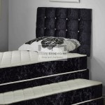 Thomas Crushed Velvet Trundle Guest Bed with 2 Quilted Spring Mattresses